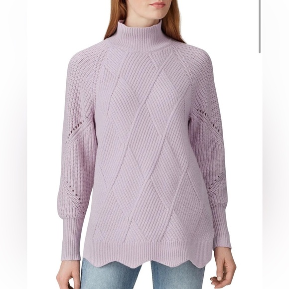 Rebecca Taylor NYC Purple Basketweave Turtleneck Sweater - Picture 2 of 6